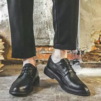 Новые мужские туфли из тисненой кожи, мужские деловые туфли, свадебные туфли для жениха 2342-J 38 чёрный