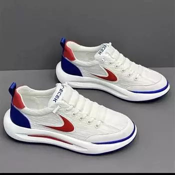 Новые мужские туфли летние дышащие сетчатые спортивные и досуговые Forrest Gump Running Student универсальные маленькие белые туфли 36 красный