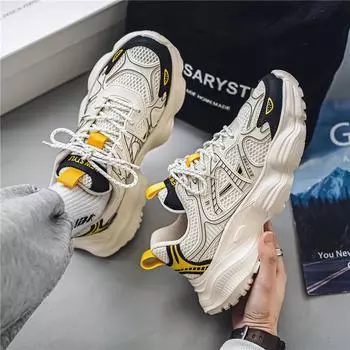 Новые мужские туфли, летняя дышащая повседневная обувь, корейская модная обувь, универсальные кроссовки, летающие сетчатые кроссовки для бега для мужчин 39 белый