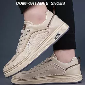 Новые мужские туфли, модные мужские туфли для отдыха на открытом воздухе, дышащие повседневные туфли, свежие повседневные кроссовки с плоской подошвой 39 белый