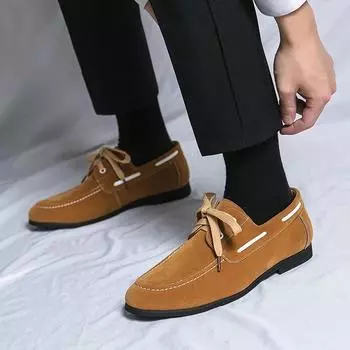 Новые мужские туфли, модные, на шнуровке, удобные, дышащие, повседневные, на плоской подошве, деловые, рабочие, мужские туфли, большие размеры 38-48 38 чёрный