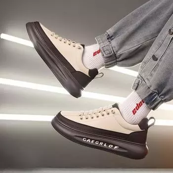 Новые мужские туфли на шнуровке, мужская кожаная модная обувь для отдыха на открытом воздухе, мужская повседневная обувь на толстой подошве, роскошные брендовые мужские удобные кроссовки 39