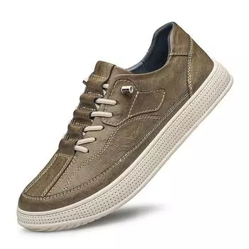 Новые мужские туфли-оксфорды из натуральной кожи, модные мужские кроссовки, весенние повседневные прогулочные походные туфли, мужская износостойкая обувь для активного отдыха 37 бежевый