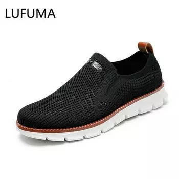 Новые мужские туфли в британском стиле Brock Knitted Mesh Casual Oxford Sleaks Slip on Ultra-Light Hollow Footwear Large Size 40-46 40