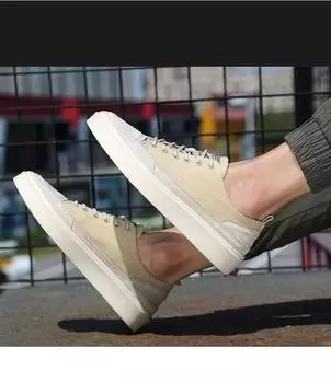 Новые мужские туфли, весенние повседневные туфли из парусины, крутые туфли для скейтбординга на плоской подошве, молодежные уличные модные кроссовки со шнуровкой 38 хаки