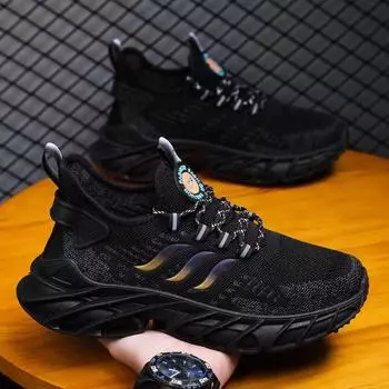 Новые мужские туфли весна-лето дышащая сетчатая спортивная повседневная легкая обувь универсальная платформа модная трендовая обувь 39 белый