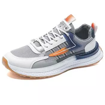 Новые мужские удобные ультрамягкие и дышащие кроссовки на шнуровке 39 белый/серый