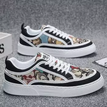 новые мужские удобные уличные удобные сетчатые туфли на толстой подошве всесезонные парусиновые мужские туфли окрашенные спортивные туфли 39