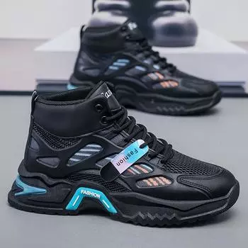 новые мужские удобные уличные удобные сетчатые туфли на толстой подошве Высокие кроссовки Daddy shoes повседневная мужская обувь кроссовки 39