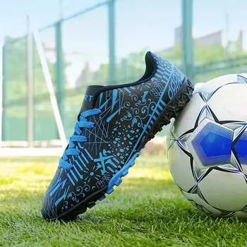 Новые мужские уличные футбольные бутсы женские футбольные бутсы мужские кроссовки обувь школьные кроссовки для мальчиков кроссовки с длинными шипами 33 чёрный