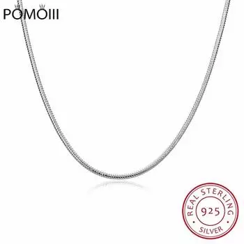 Новые мужские ювелирные изделия из серебра 925 пробы, ожерелье толщиной 2 мм, цепочка в виде змеи, мужские ювелирные изделия 55cm