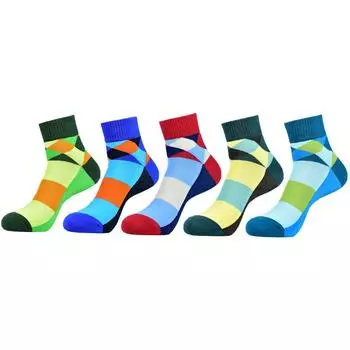 Новые мужские весенние и летние хлопковые разноцветные короткие носки высокого качества, компрессионные, модные, счастливые, новинка, низкие носки US(7.5-12)EUR(40-46)