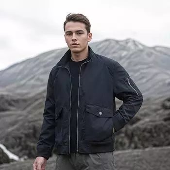 Новые мужские весенние и осенние куртки, повседневные куртки, рабочие куртки для летчиков, свободные мужские топы с воротником-стойкой L