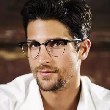 Новые мужские винтажные модные полукадровые очки с прозрачными линзами без оправы, компьютерные очки с синими лучами