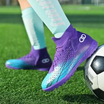 Новые мужские высокие футбольные бутсы высокого качества для профессиональных тренировок футбольные бутсы для игры на траве на открытом воздухе прочные футбольные бутсы кроссовки 35