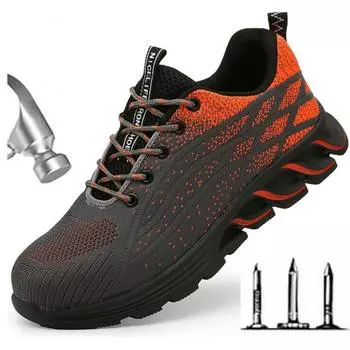 Новые мужские защитные ботинки, легкие рабочие ботинки со стальным носком, противоударные, дышащие сетчатые кроссовки, промышленные ботинки H537 36 чёрный