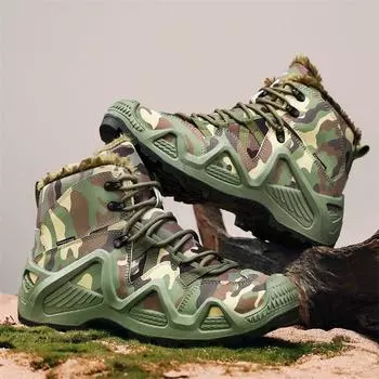 Новые мужские зимние ботинки, рабочая одежда, высокие камуфляжные ботинки, модные и универсальные, джинсовые, осенние и зимние, теплые ботинки для активного отдыха 39 зелёный