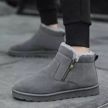 Новые мужские зимние ботинки, зимние уличные теплые мужские ботинки 39 чёрный