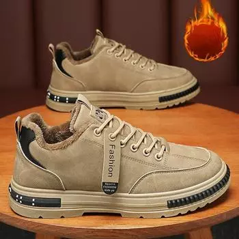 Новые мужские зимние кроссовки, мужские модные ботинки на платформе, теплая рабочая обувь для отдыха на открытом воздухе, мужская нескользящая походная обувь, универсальная хлопковая обувь 39