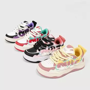 Новые национальные модные стильные кроссовки с буквенным принтом, повседневные кроссовки с толстой подошвой 36