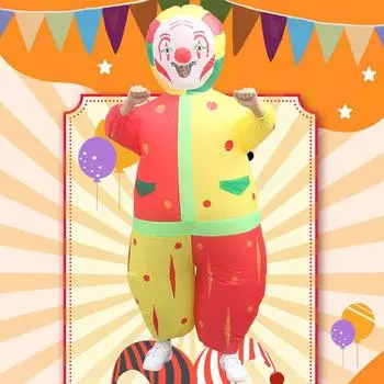 Новые надувные клоунские костюмы для кукол, костюмы для выступлений, костюмы для косплея, реквизит для выступлений на Хэллоуин One size fits all красный