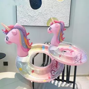 Новые надувные поплавки для бассейна с единорогом и лебедем для детей, кольцо для плавания, детская трубка для плавания, принадлежности для водных игр, сиденье для плавания, пляжная вечеринка