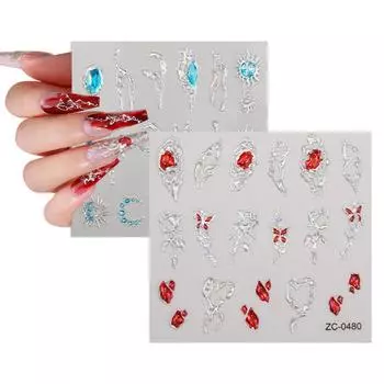Новые наклейки для дизайна ногтей в японском стиле 5D трехмерные мягкие клеевые тисненые легкие роскошные наклейки для ногтей 60*60mm