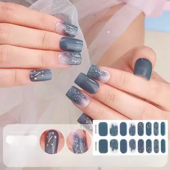 Новые наклейки для французского гелевого маникюра 3D-светящиеся полузастывшие наклейки для ногтей BSG-0394