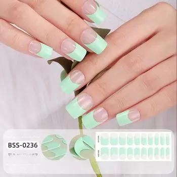 Новые наклейки для французского маникюра с гелем, однотонные, полусухие, 3D наклейки для ногтей BSS-0234