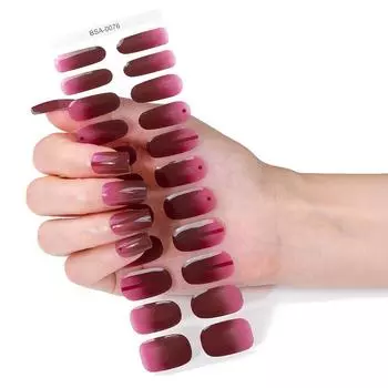 Новые наклейки для маникюра с гелем без запекания Французские полуотвержденные наклейки для ногтей «кошачий глаз» Полные наклейки BSA-0069