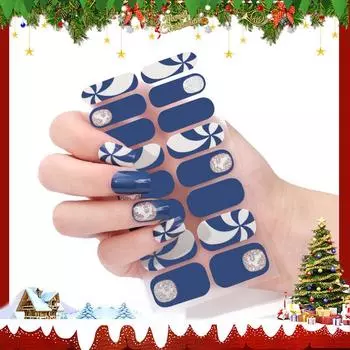 Новые наклейки для ногтей Рождественские Зимние Рождественские Елки Мультяшные наклейки для ногтей