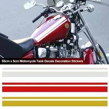 Новые наклейки на бак мотоцикла 5x55 см, наклейки для украшения, самодельные наклейки на топливный бак, водонепроницаемые аксессуары для гоночных мотоциклов