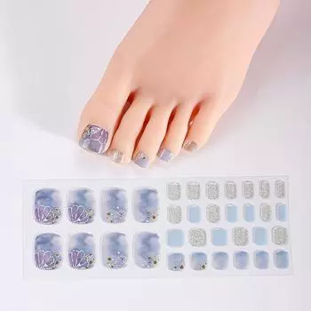 Новые наклейки на ногти из геля без запекания, наклейки для маникюра, бронзирующая луковая пудра для ногтей, наклейки на ногти для ног BSF-0010
