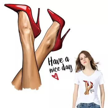 Новые наклейки на одежду «сделай сам», футболка, джинсы, наклейки с теплопередачей, аксессуары «сделай сам», красивый день девушки 5.7x7cm