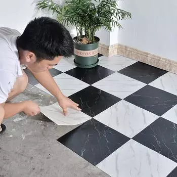 Новые наклейки на пол с имитацией мрамора, самоклеящиеся ПВХ, водонепроницаемые самоклеящиеся для гостиной, туалета, кухни, домашний декор пола 10pcs
