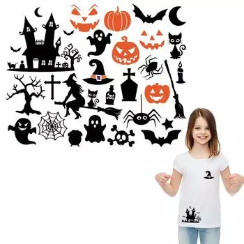 Новые нашивки на Хэллоуин, толстовки «сделай сам», Parches Ropa, наклейки для одежды, термопресс, аппликации, аппликации на одежду, художественные ремесла 24.5x19.4cm