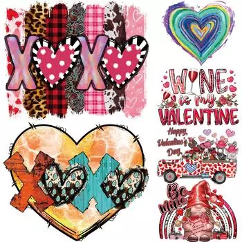 Новые нашивки на одежду С Днем святого Валентина Термопереводная наклейка Сердце XOXO Термоперевод для декоративных подушек, курток, сумок