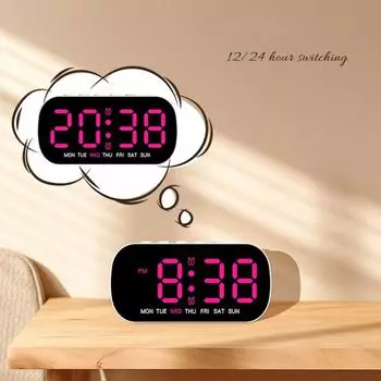 Новые настенные электронные настенные часы многофункциональные дата цифровые светодиодные часы календарь летнее время дисплей настольные часы белый