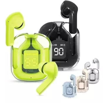 Новые наушники AIR31 TWS, беспроводные Bluetooth 5.0 ENC, спортивные игровые гарнитуры, микрофонные стереонаушники с шумоподавлением и светодиодным дисплеем, наушники зелёный