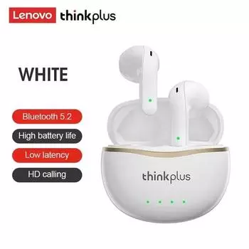 Новые наушники Lenovo X16 Bluetooth 5,2 TWS, беспроводные наушники, стерео спортивные наушники с крючком и двойным HD-микрофоном