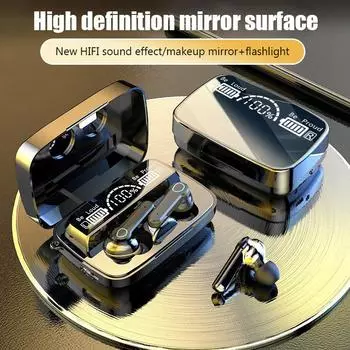 Новые наушники M19 TWS Bluetooth 5.3 9D High Fidelity Wireless Наушники Touch IPX7 Водонепроницаемые наушники с цифровым дисплеем чёрный