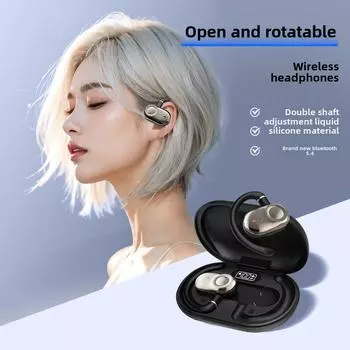 Новые наушники OWS Bluetooth можно носить как слева, так и справа. Поворотное беспроводное движение. Открытое подвесное ухо. Шумоподавление. чёрный