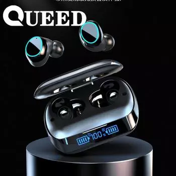 Новые наушники TWS Bluetooth с цифровым сенсорным экраном, водонепроницаемые стереонаушники высокого качества с шумоподавлением чёрный