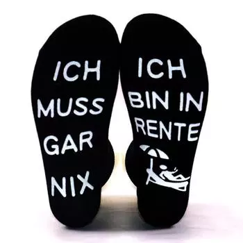 «Новые немецкие носки средней высоты ICH MUSS GAR NIX Cross-Border Cotton Creative Casual Floor Socks» One Size