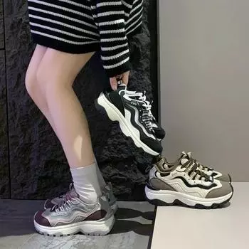 Новые нескользящие износостойкие женские толстые кроссовки на толстой платформе женские повседневные модные Zapatillas De Mujer 35