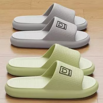 Новые нескользящие сандалии и тапочки с рисунком из мультфильма: Мягкая подошва для ношения в помещении и на улице, летние шлепанцы унисекс для пар. US 8-9