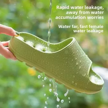 Новые нескользящие тапочки для ванной из ЭВА с толстой подошвой для женщин, летние домашние тапочки с защитой от протекания, для домашнего использования, для постельного белья, для купания, прохладные тапочки 36-37