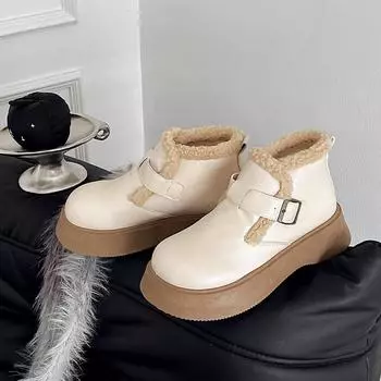 Новые нескользящие женские ботильоны осень-зима 2024 года, горячая распродажа, женские ботинки, модная женская обувь с круглым носком для отдыха на природе 35 чёрный