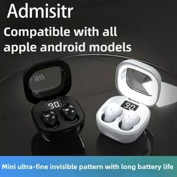 Новые невидимые беспроводные Bluetooth-наушники Мини-наушники-вкладыши для игр с низкой задержкой чёрный