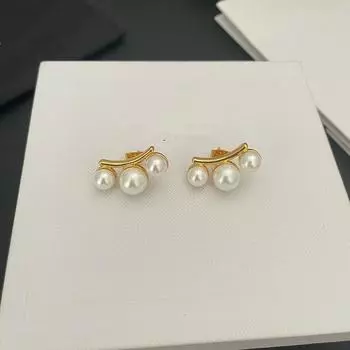 1ПАРА Нишевые новые жемчужные серьги простые индивидуальные стильные модные маленькие женские серьги в стиле темперамента